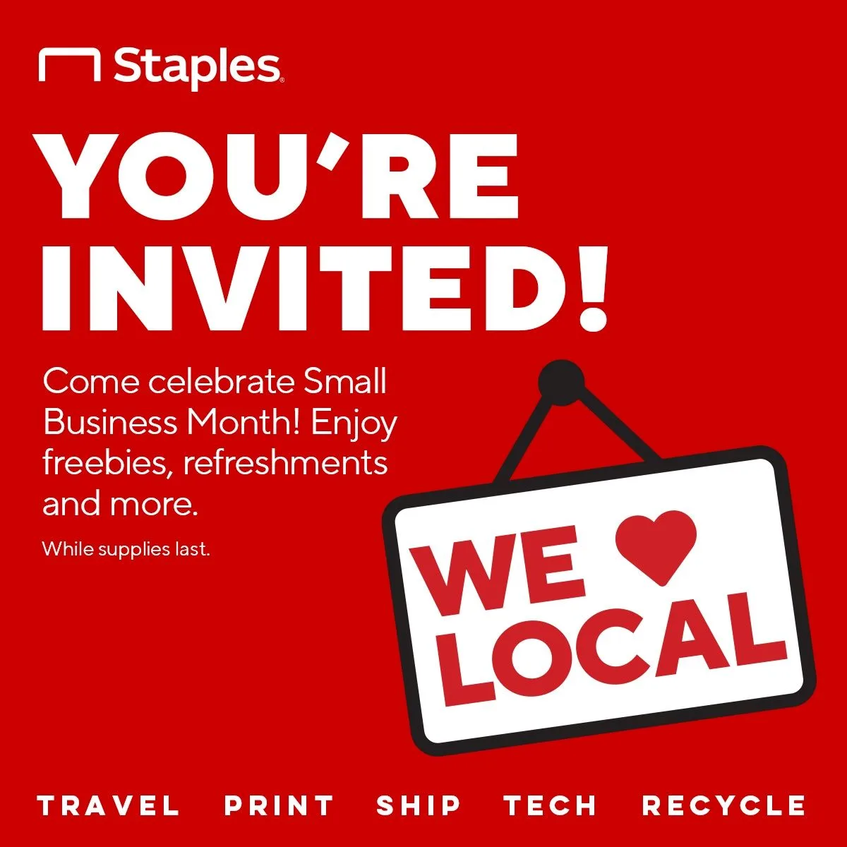 westminster staples shop local small business month event